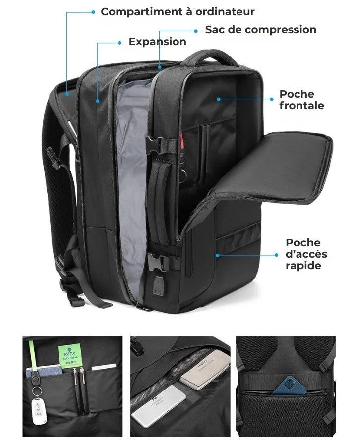 sac à dos compact rangement facile