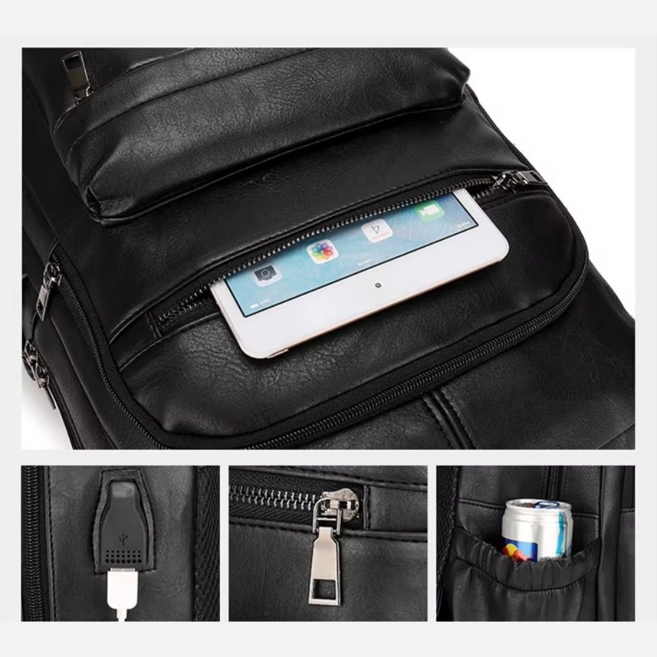 sac à dos de style urbain en faux cuir