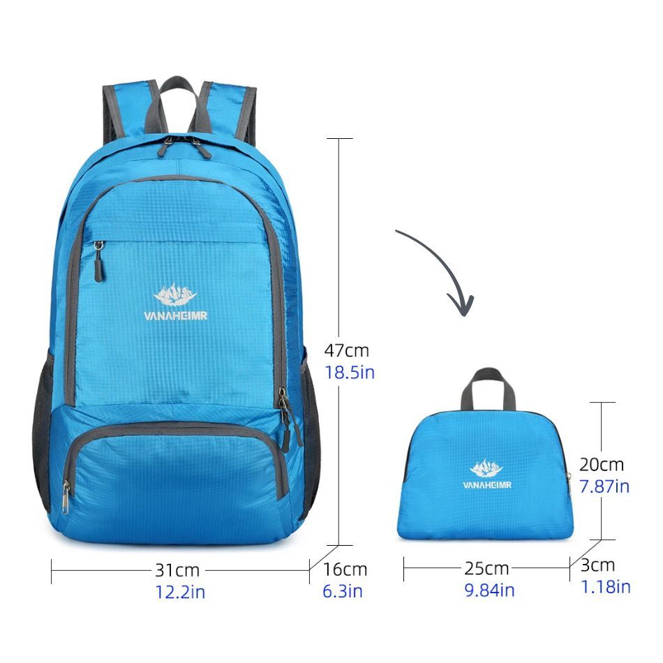 sac à dos pliable avec plusieurs compartiments