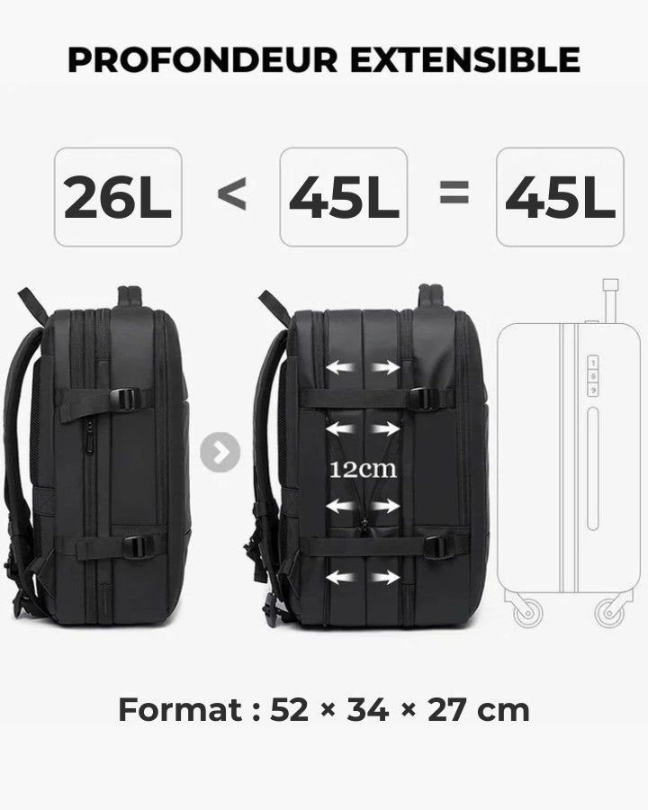 sac de voyage adapté aux normes de cabine
