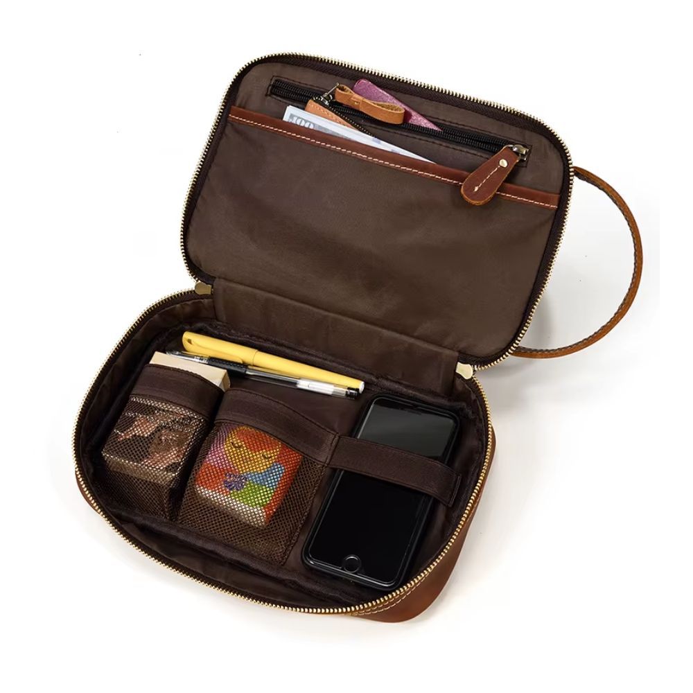 Trousse de toilette homme cuir vintage – Image 5