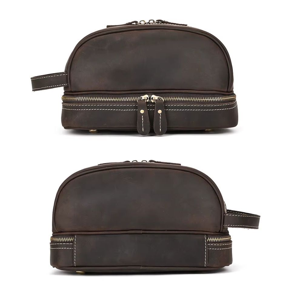 Trousse de toilette homme cuir vintage – Image 8