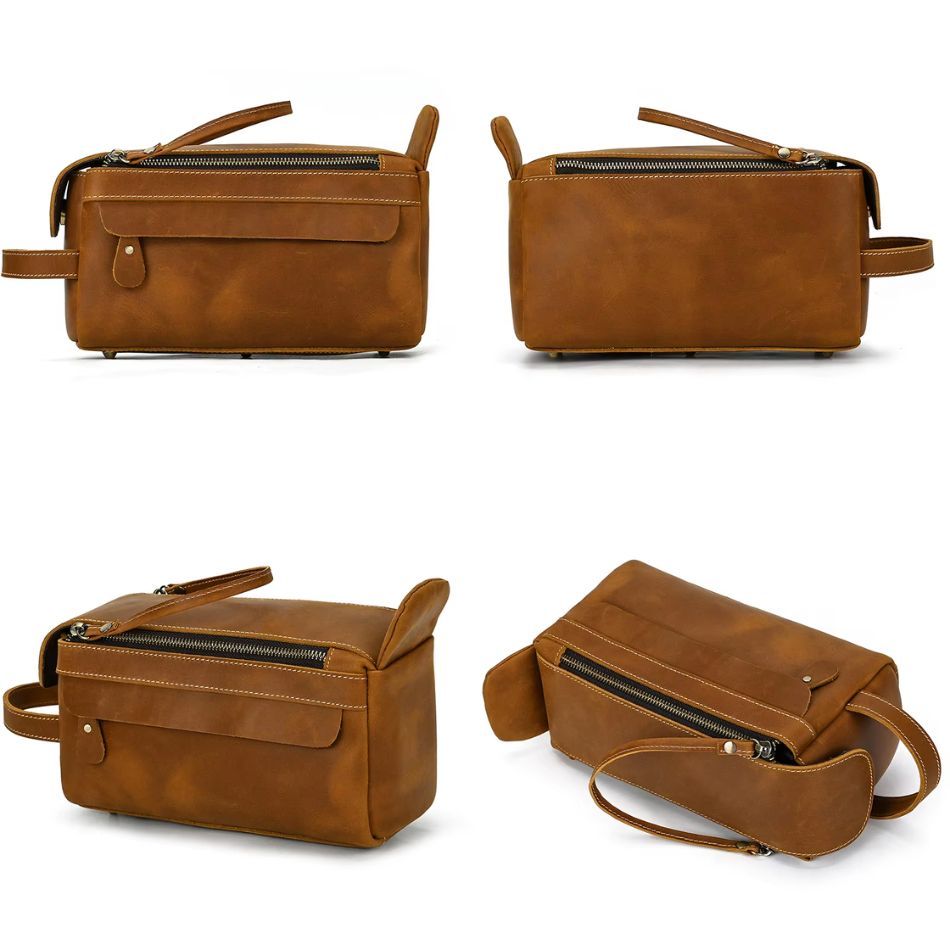 Trousse de toilette homme en cuir – Image 8