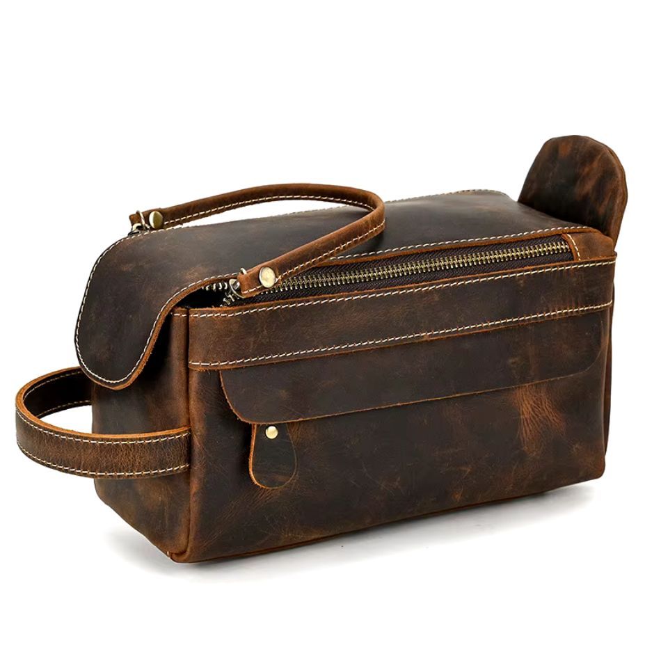 Trousse de toilette homme en cuir – Image 3