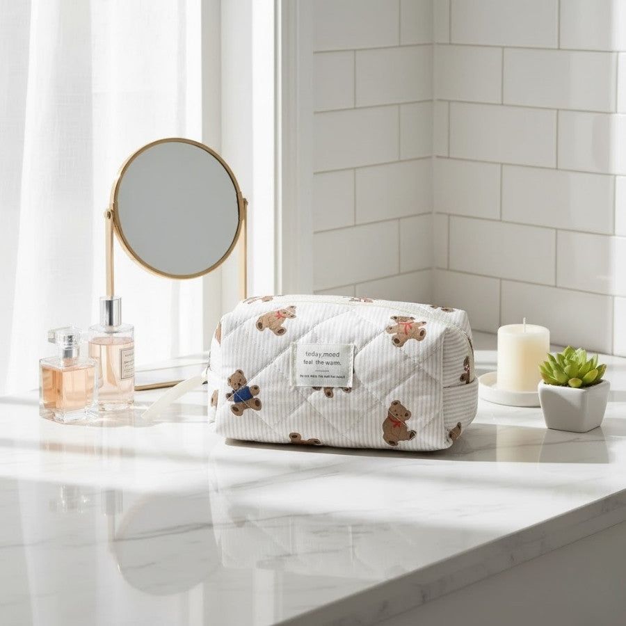 trousse de toilette ourson colorée