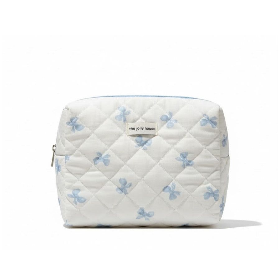trousse de voyage matelassée motif élégant nœud papillon