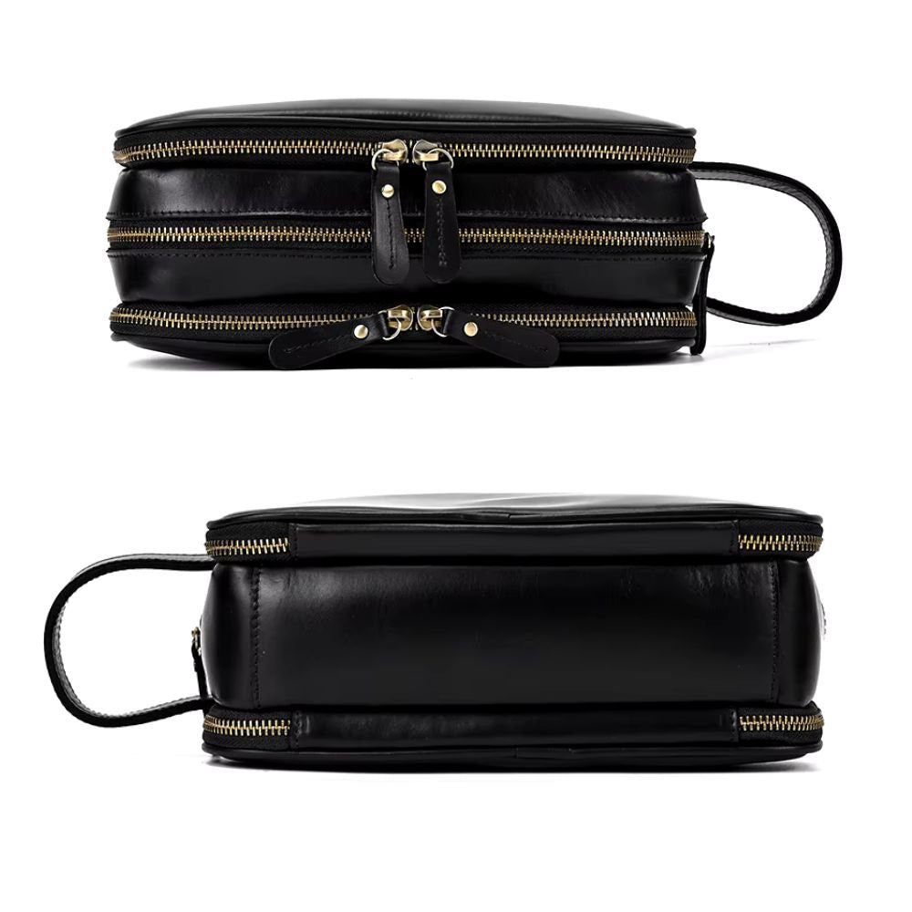 trousse de voyage compacte en cuir