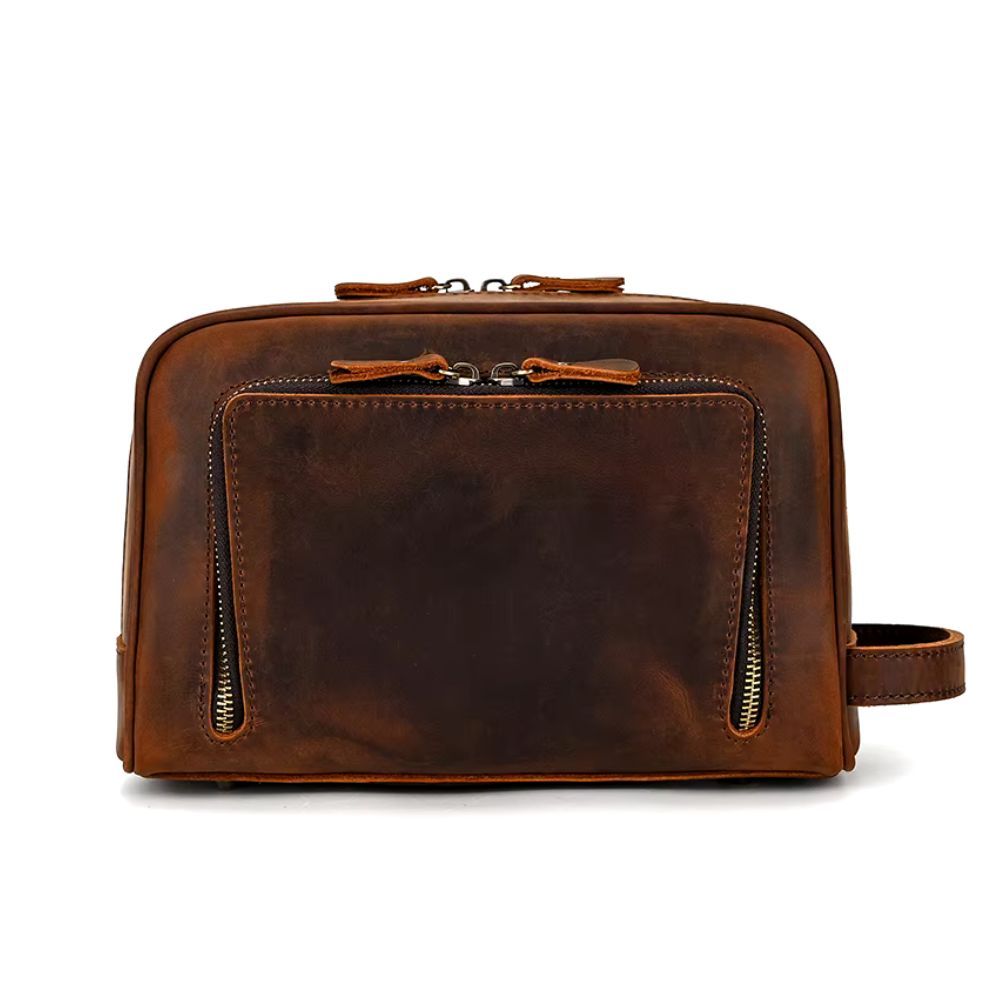 Trousse en cuir marron – Image 3