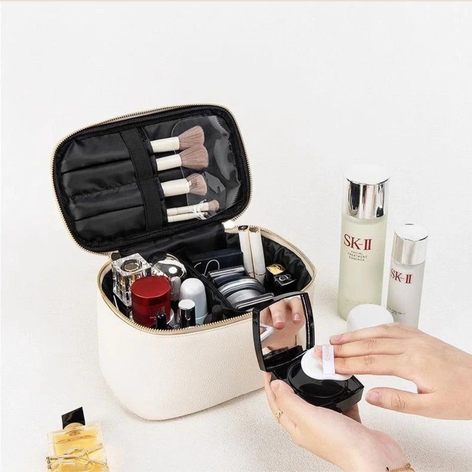 Vanity case cuir femme - finitions en métal doré – Image 3