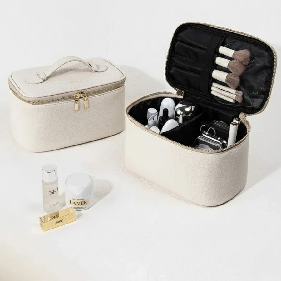 Vanity case cuir femme - finitions en métal doré – Image 2