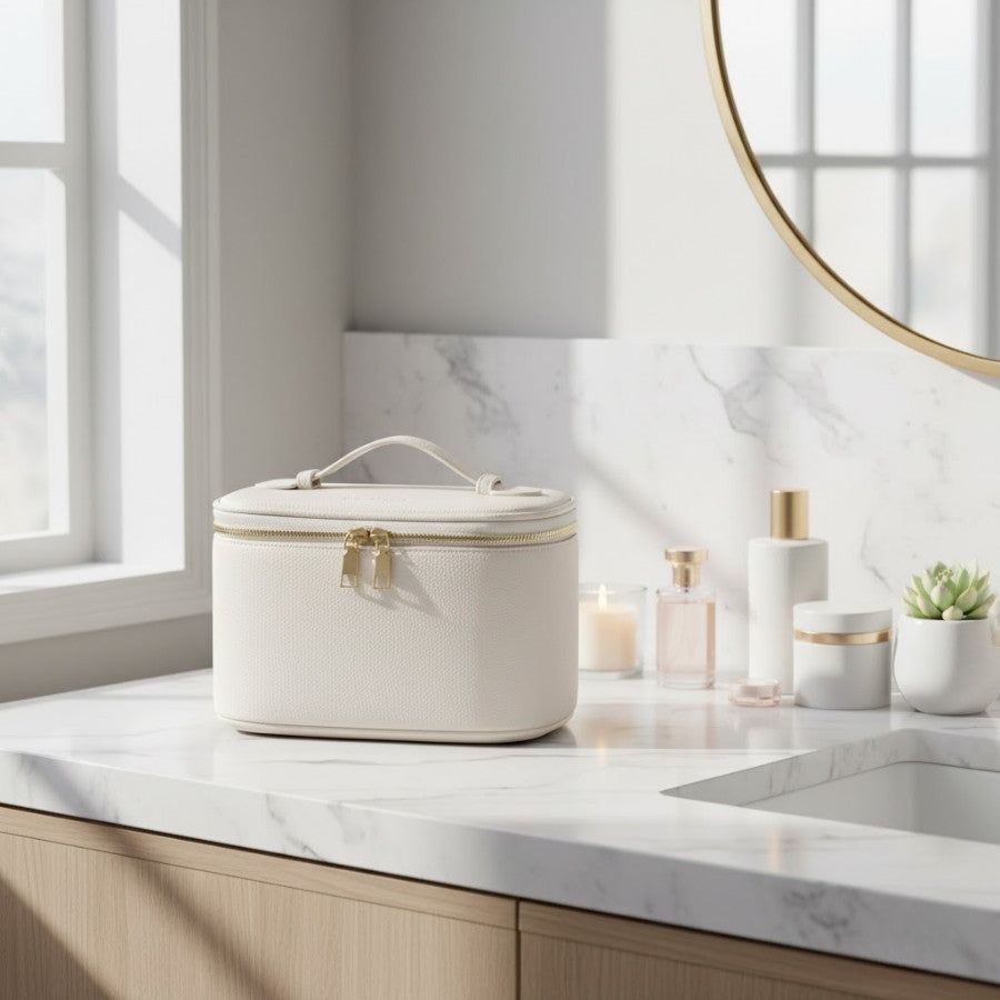 Vanity case cuir femme - finitions en métal doré – Image 6