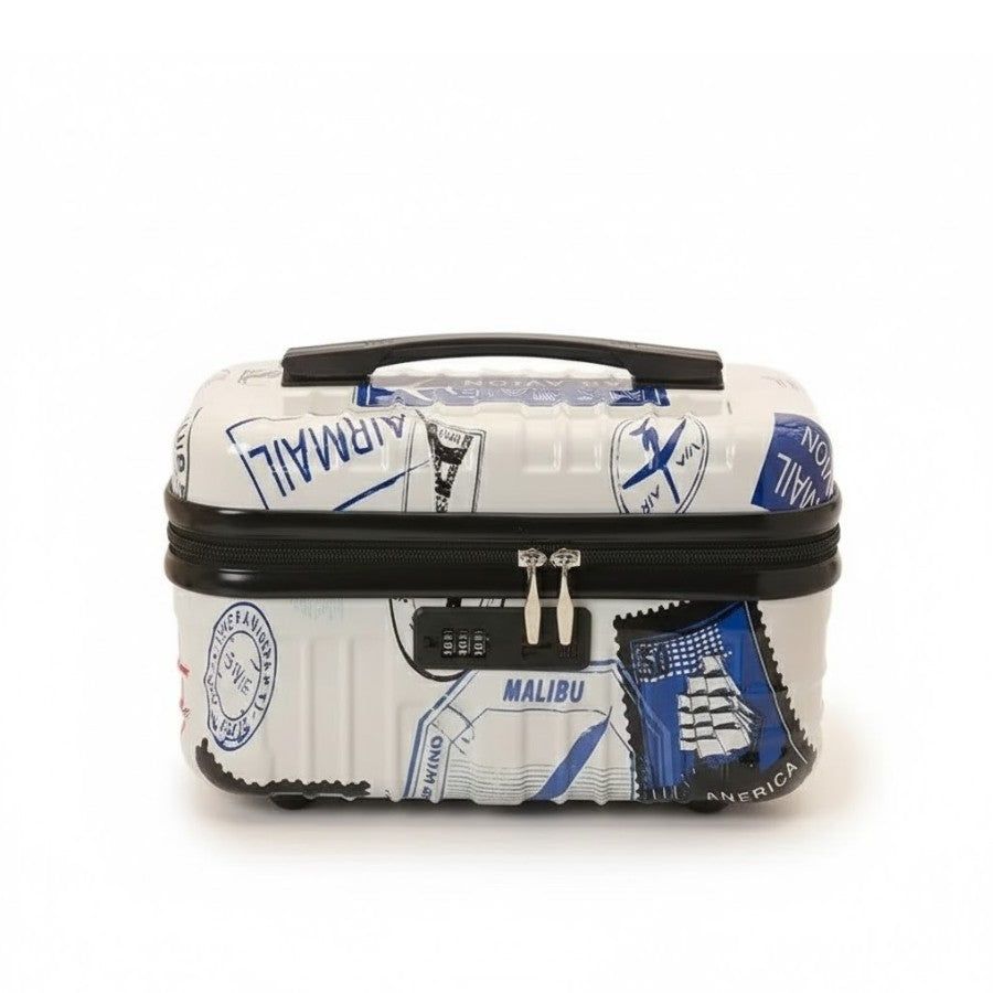 Vanity case rigide - imprimés voyage, fermeture à code
