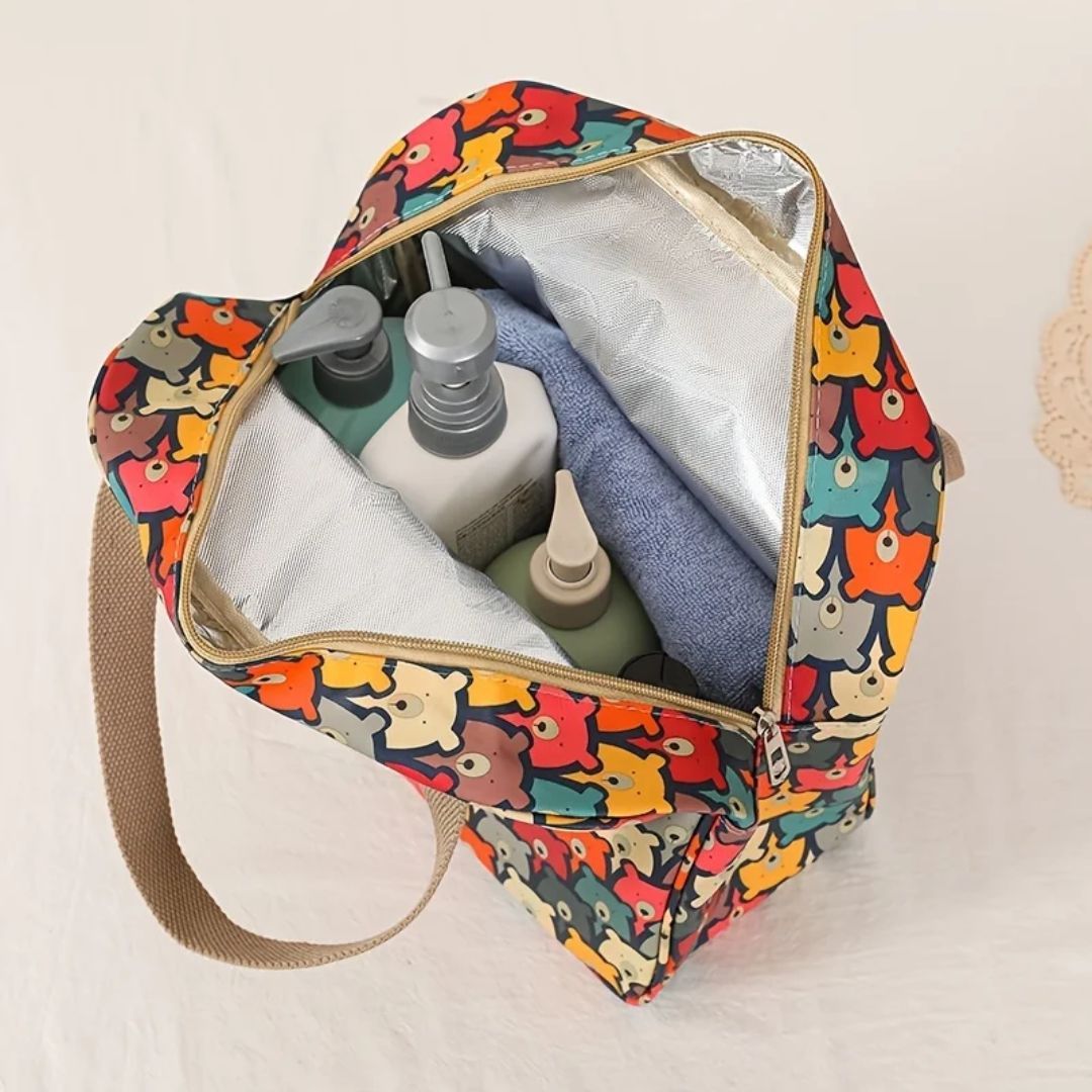 trousse de maquillage souple design fleuri