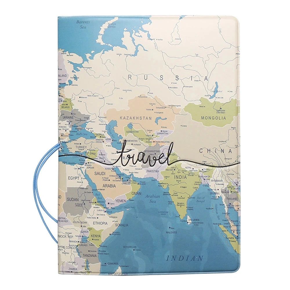 accessoire de voyage étui passeport carte du monde