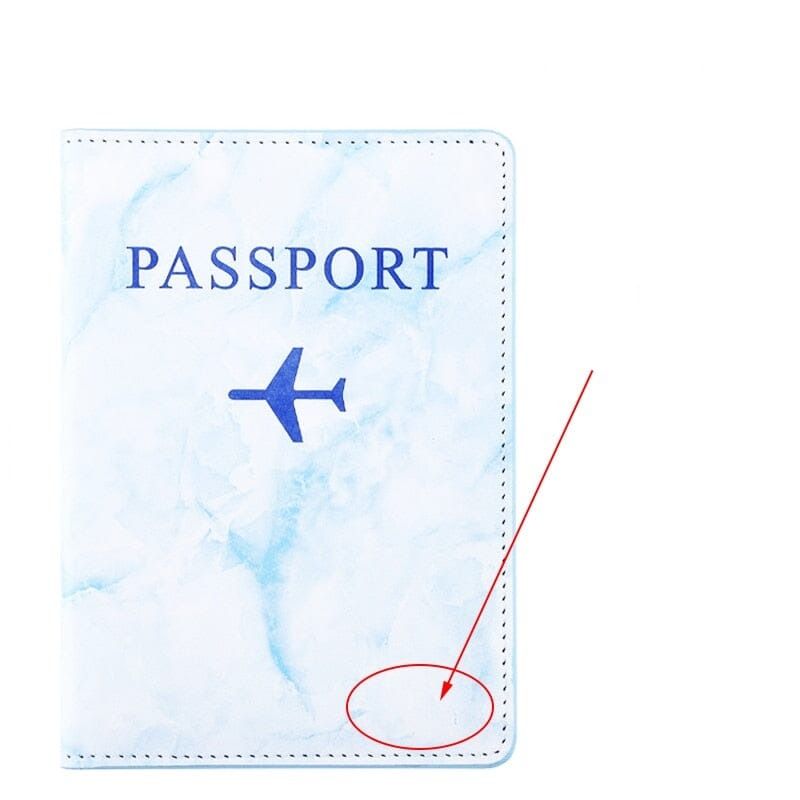 housse de passeport avec motif marbre avion