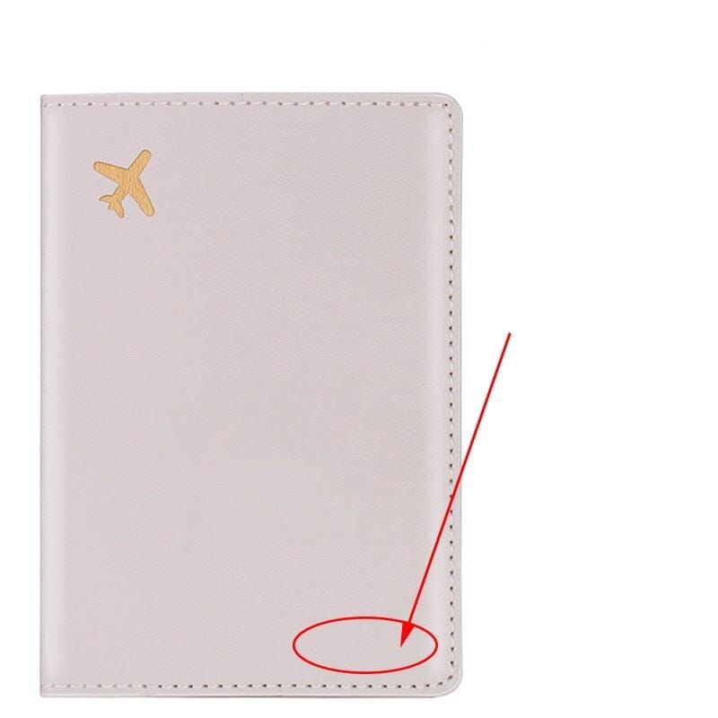 passeport en cuir avec illustration d'avion