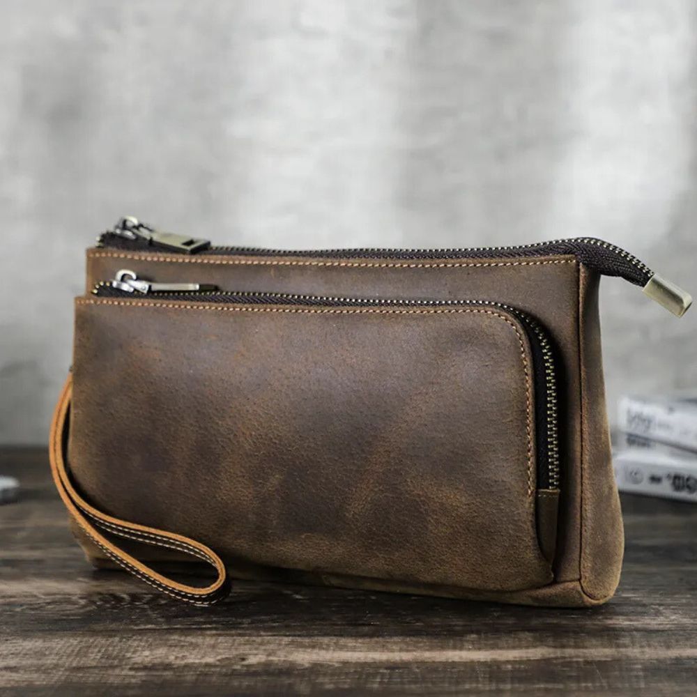 Pochette à main <br> pour homme en cuir – Image 2