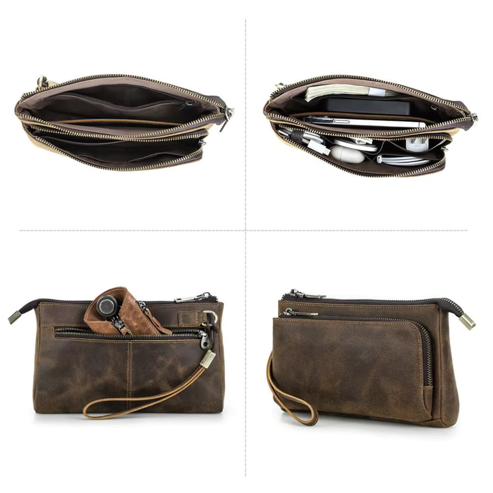 Pochette à main <br> pour homme en cuir – Image 5