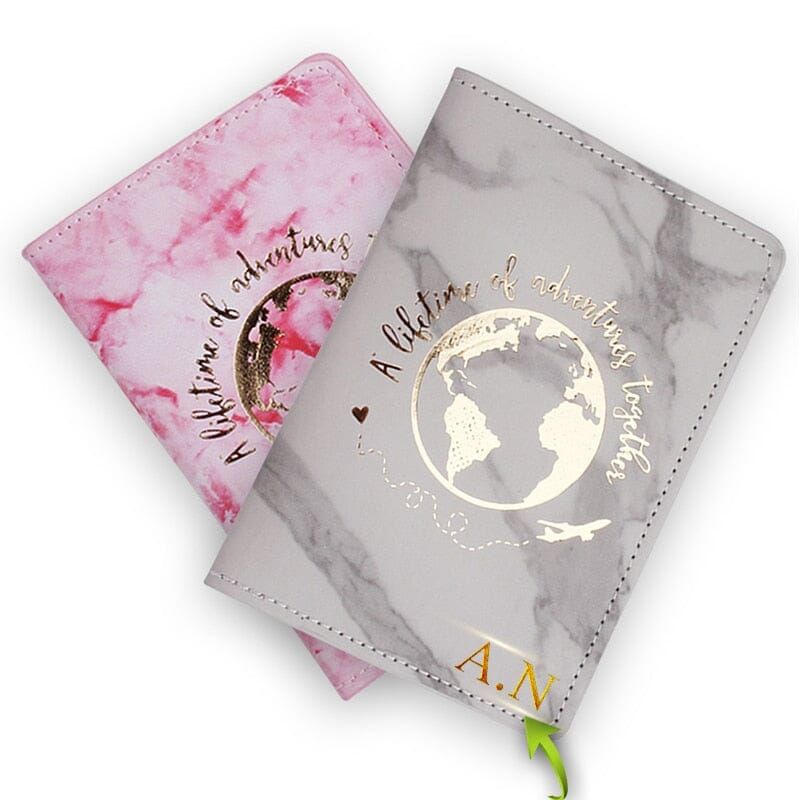 Pochette Passeport Personnalisée Couple Voyageur