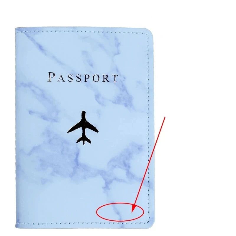 Protège-passeport en cuir avec motif avion