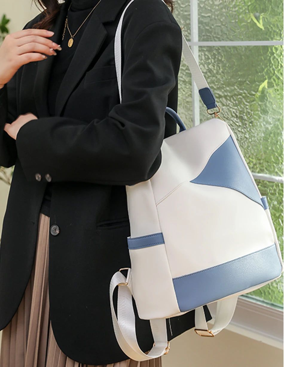 sac à dos en toile pour femme avec ouverture dorsale