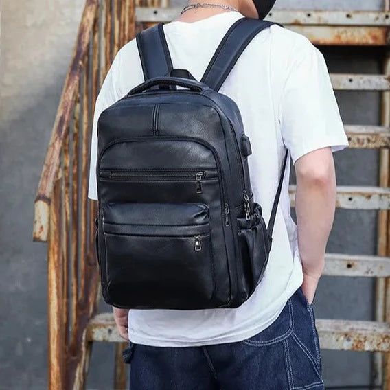 sac à dos vintage connecté avec port USB