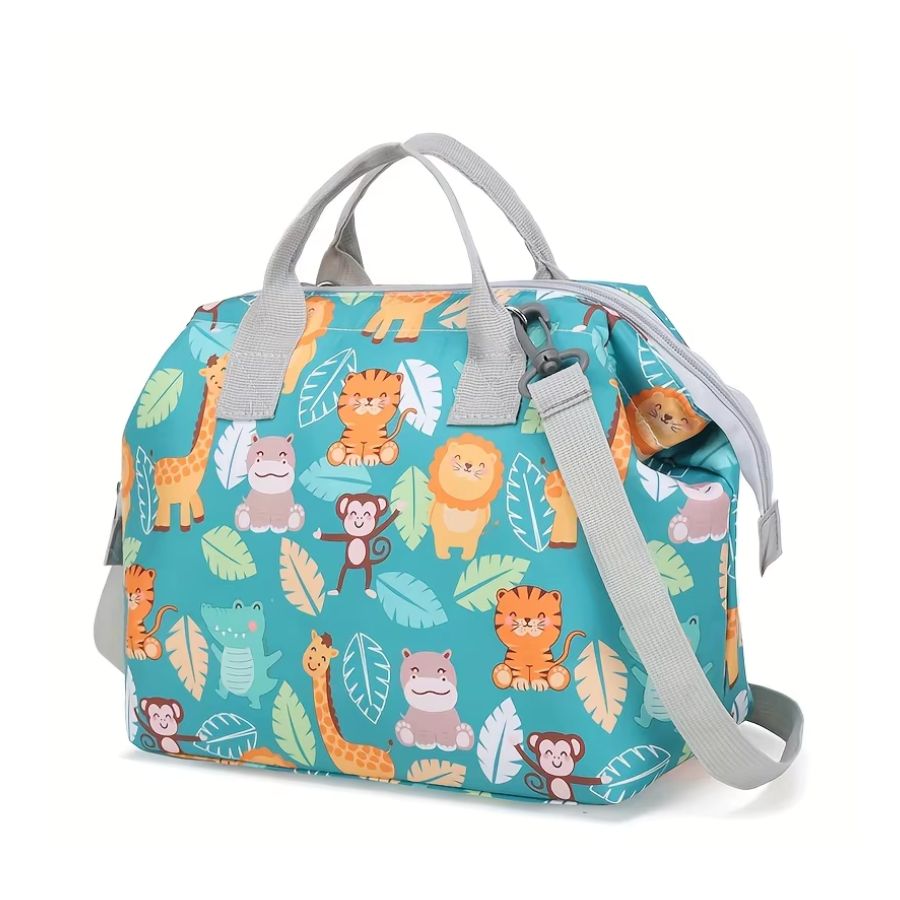 Sac à langer avec bandoulière et motifs d'animaux – Image 2