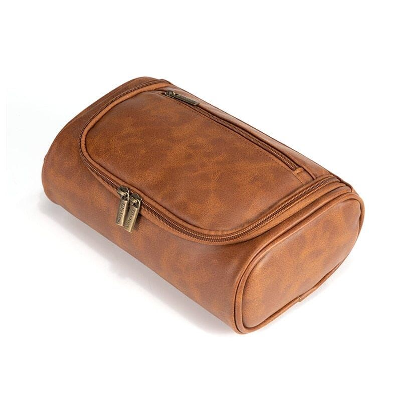 trousse de toilette classique en cuir pour homme et femme