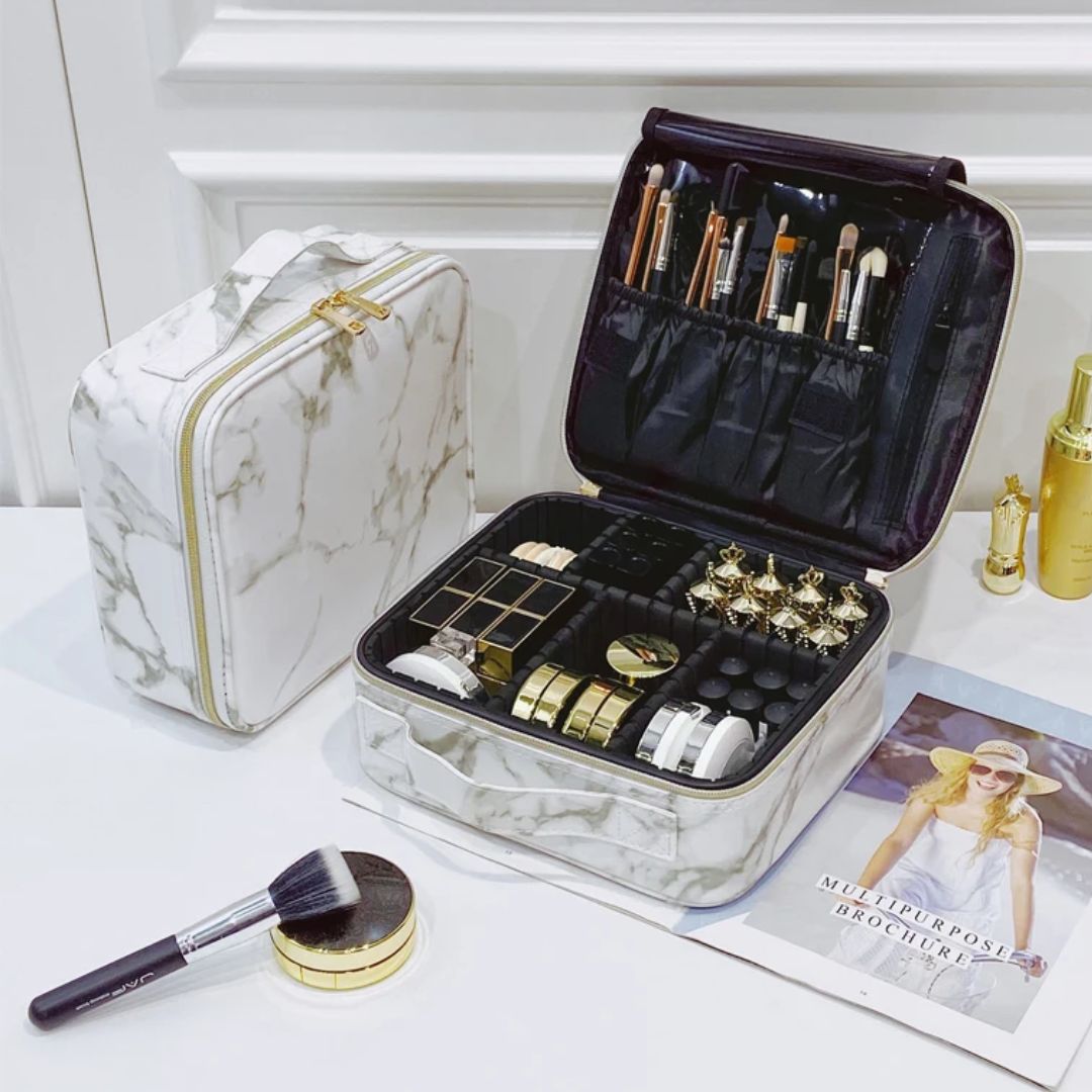 Vanity de Couleur Marbre - Trousse de Maquillage