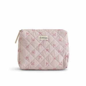 Trousse de toilette rose pâle - motifs nœuds