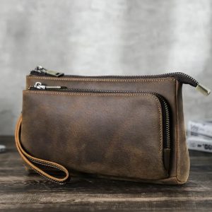 Pochette à main <br> pour homme en cuir