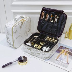 Vanity de Couleur Marbre - Trousse de Maquillage